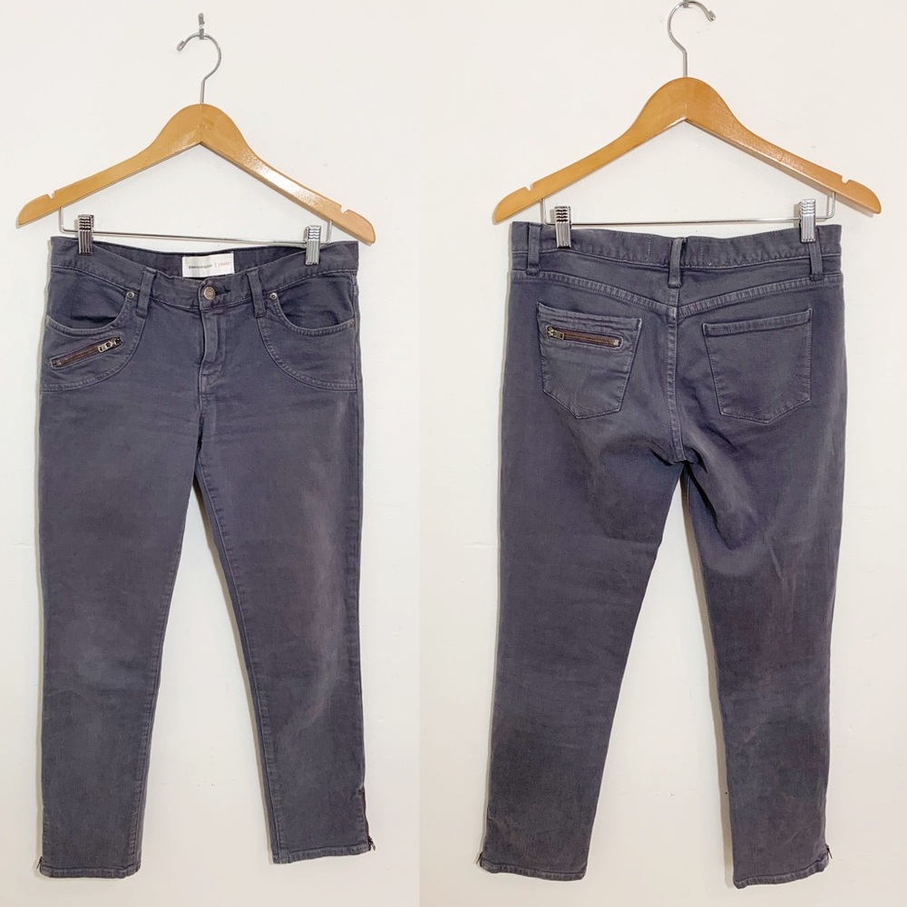 Paper Denim Cloth Gray Zip Ankle Skinny Jeans 29